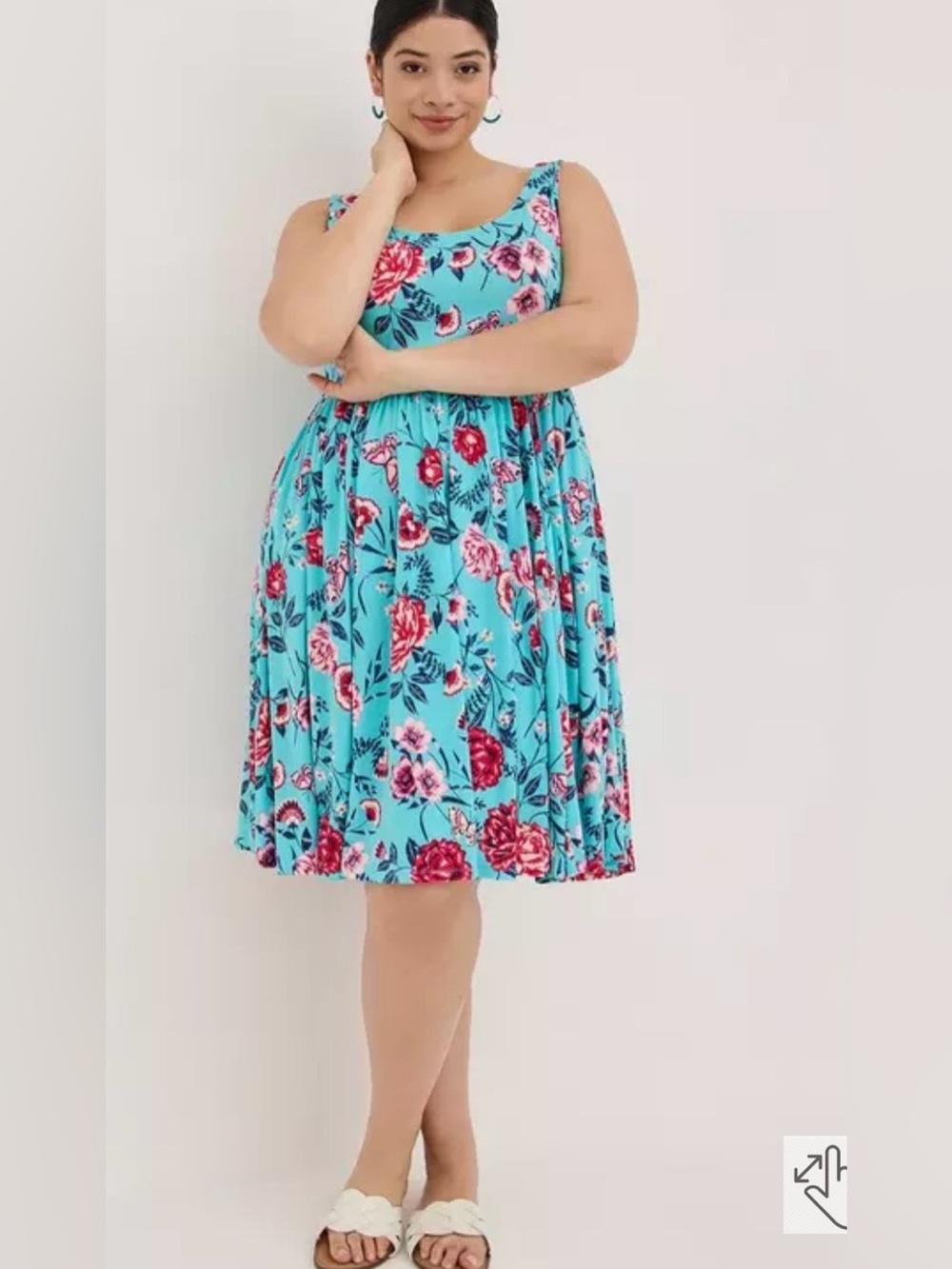 Torrid Floral Mini Super Soft Skater Dress Sleeveless Women Size 3X